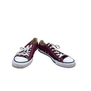 Converse All Star Low Top Sneakers Unisex Size M7/W9 Red White Canvas SKU 7050